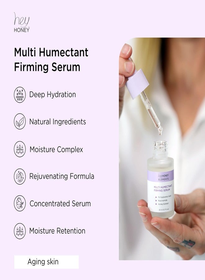 Hey Honey Multi Humectant Firming Serum: 1% Hyaluronic Acid Urea Lactic Acid & Honey Complex for Deep Hydration, Plumping & Skin Barrier Support | 20 mL / 0.68 fl oz - Image 2